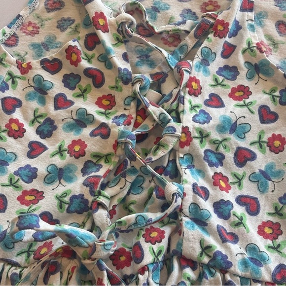 VINTAGE 90s Y2K Basic Editions Floral‎ Little Girls Sleeveless Dress Size 4/5 - Picture 4 of 7